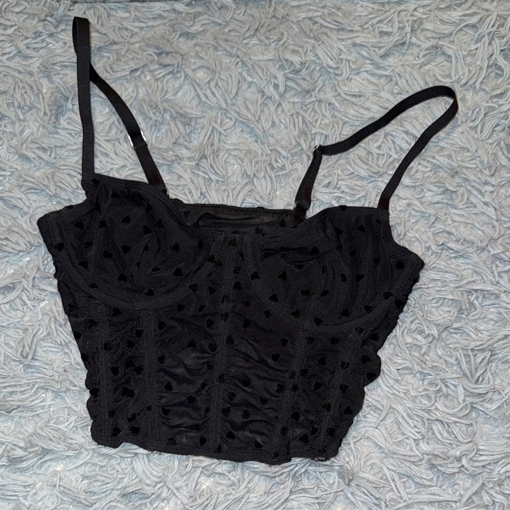 Elegant Black Corset Women's Top